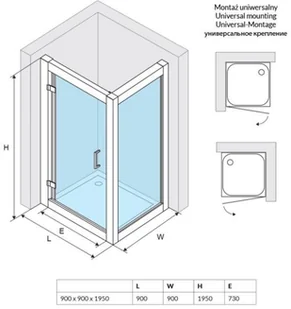 Actima SERIA 600 100x100 KAAC.1905.1000.LP - Kabiny prysznicowe - miniaturka - grafika 3