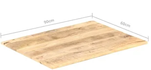 vidaXL Blat stołu, lite drewno mango, 15-16 mm, 90x60 cm vidaXL - Blaty meblowe i parapety okienne - miniaturka - grafika 7