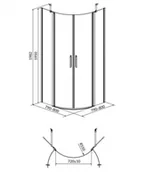 Kabiny prysznicowe - Cersanit Moduo 80x80x195 S162-009 - miniaturka - grafika 1