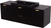 Szafki łazienkowe - Czarna szafka łazienkowa z czarną umywalką 120 cm Liv Victa VIC-C-U120/39/2 + LivB - miniaturka - grafika 1