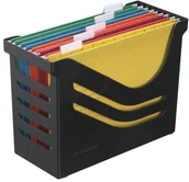 Teczki i skoroszyty - Jalema Re-Solution Office Box, Jalema 2658026998, rejestr zawieszany w 5 teczkach do zawieszania A4, posortowane pod względem koloru, czarny 2658026998 - miniaturka - grafika 1