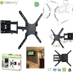 Techly Uchwyt ścienny LCD/LED 23-55cali podwójne ramię, 45kg, czarny 1_614477 - Uchwyty do telewizora - miniaturka - grafika 3