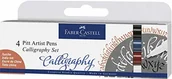 Pióra kulkowe - Faber-Castell 167504 pisak Pitt Artist Pen Calligraphy zestaw, 2,5 mm, 4 etui, wielokolorowy - miniaturka - grafika 1