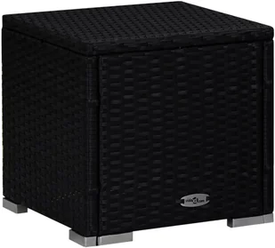 vidaXL 3-częściowy zestaw, leżaki ze stolikiem, polirattan, czarne - Leżaki ogrodowe - miniaturka - grafika 7