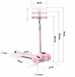 Ricokids Hulajnoga Trójkołowa Balansowa Dla Dzieci - Różowa - Hulajnogi - miniaturka - grafika 3