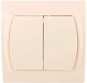 Wyłączniki światła i elektryczne - Karlik Łącznik Logo świecznikowy beżowy - miniaturka - grafika 1