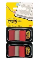 Etykiety samoprzylepne i bloki etykiet - Post-It 3M Zakładki indeksujące (680-R2EU), PP, 25x43mm, 2x50 kart., czerwone 3M-70005076784 - miniaturka - grafika 1