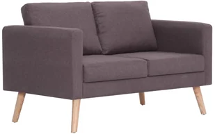 vidaXL vidaXL Sofa 2-osobowa, tapicerowana tkaniną, taupe - Sofy i kanapy - miniaturka - grafika 2