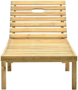 vidaXL Leżak ogrodowy ze stolikiem i poduszką, impregnowana sosna! 3065845 - Leżaki ogrodowe - miniaturka - grafika 4