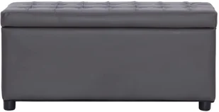 vidaXL Puf z pojemnikiem, 87,5 cm, szary, sztuczna skóra vidaXL - Pufy i podnóżki - miniaturka - grafika 4