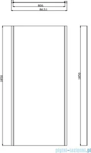 Omnires Bronx kabina prysznicowa 120x90x185cm przejrzyste S2050120+10P90 - Kabiny prysznicowe - miniaturka - grafika 2