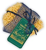 Pozostałe akcesoria do kąpieli i SPA - Croll & Denecke crollius i denecke MJ131 naturalny gąbką aus dem mittelmeer w dekoracyjnym opakowaniu z juty, niebieski MJ131 - miniaturka - grafika 1