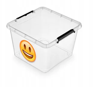 Pojemnik do przechowywania zamykany 390x260x390mm 32,0L ORPLAST SIMPLE BOX EMOTIKON transparentny 1 szt /OR-1626SB/ ORP024-20 - Pudła i pojemniki do przechowywania - miniaturka - grafika 2