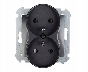 LEDart podwójne z uziemieniem antracyt DGZ2MZ.01/48 Kontakt Simon54 - Gniazdka elektryczne - miniaturka - grafika 2