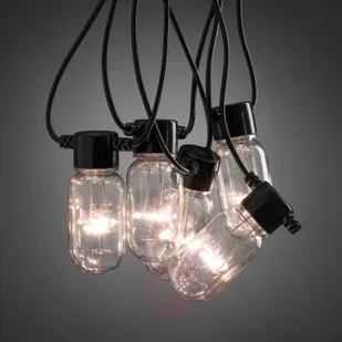 Konstsmide 2385 100 żarówka LED łańcuch świetlny/na zewnątrz (IP44)/zewnętrzny transformator 24 V/10 wyraźne ogródka piwnego/80 ciepło białych diod/czarny przewód (2385-100EE) - Pozostałe oświetlenie - miniaturka - grafika 3