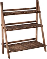 Kwietniki - Outsunny STOJAK NA KWIATY REGAŁ KWIETNIK DREWNIANY 80 x 37 x 93cm - miniaturka - grafika 1