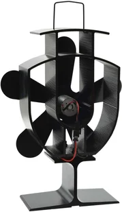 vidaXL Zasilany ciepłem wentylator kominkowy, 5 łopatek, czarny - Akcesoria grzewcze - miniaturka - grafika 4