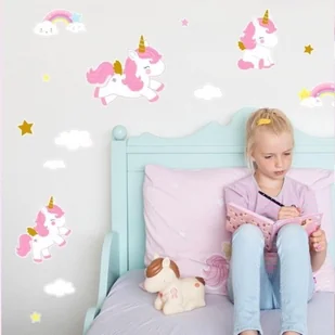 Little Lovely Company naklejki ścienne Jednorożec - Wyposażenie pokoiku dziecięcego - miniaturka - grafika 2