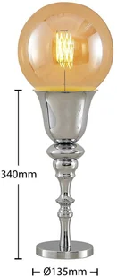 LUCANDE Lucande Gesja lampa stołowa, bez klosza, chrom - Lampy stojące - miniaturka - grafika 5