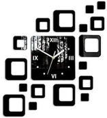 Zegary - Modern Clock Nowoczesna Clock Roman Zegar ścienny, akryl, 60 x 52 cm Roman Black - miniaturka - grafika 1