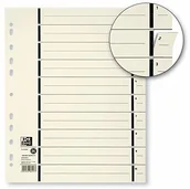 Przekładki do segregatorów - Oxford przekładki z kartonu z recyklingu do formatu DIN A4 opakowanie 100 szt. z perforacją i czarnym nadrukiem linii w kolorze chamois - miniaturka - grafika 1