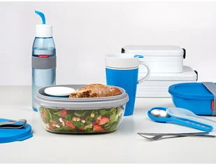 Mepal Lunch Box Plastikowy Dwukomorowy Z Pojemnikiem Na Sos Mepal Salad Miętowy 1,9 L - Lunch boxy - miniaturka - grafika 5