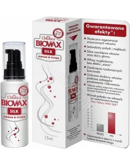 Lbiotica BIOVAX Silk jedwab w płynie 15ml - Szampony do włosów - miniaturka - grafika 3