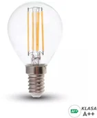 Żarówki LED - V-TAC Żarówka LED 6W Filament E14 Kulka P45 A++ Przeźroczysta VT-2486 6400K 800lm - miniaturka - grafika 1
