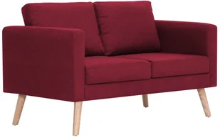 vidaXL vidaXL Sofa 2-osobowa, tapicerowana tkaniną, kolor czerwonego wina - Sofy i kanapy - miniaturka - grafika 2