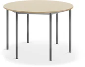 Meble do szkół i przedszkoli - AJ Produkty Biurko SONITUS, 1200x760 mm, brzoza laminat, szary aluminium - miniaturka - grafika 1