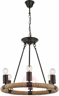 Globo Lighting LAMPA wisząca ULLEU 69029-6 rustykalny ŻYRANDOL na łańcuchu OPRAWA zwis koło czarna 69029-6 - Lampy sufitowe - miniaturka - grafika 2