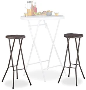 Relaxdays Składane stołek barowy BASTIAN -częściowy zestaw, odporny na warunki atmosferyczne, wysokość 80 cm, krzesło barowe podwójne, tworzywo sztuczne, barem 10020763_93 - Fotele i krzesła ogrodowe Relaxdays Składane stołek barowy BASTIAN -częściowy zestaw, odporny na warunki atmosferyczne, wysokość 80 cm, krzesło barowe podwójne, tworzywo sztuczne, barem 10020763_93 - Fotele i krzesła ogrodowe - miniaturka - grafika 1
