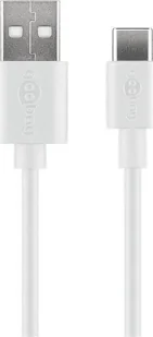 Goobay USB-C kabel do ładowania smartfonów i tabletów w różnych kolorach i długościach, 1m, biały 45563 - Kable USB - miniaturka - grafika 3