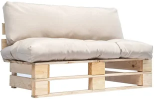 vidaXL Sofa ogrodowa z palet z piaskowymi poduszkami, sosna FSC - Ławki ogrodowe - miniaturka - grafika 3