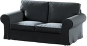 Pokrowce na meble - Dekoria Pokrowiec na sofę Ektorp 2-osobową nierozkładaną grafitowy 173 x 83 x 73 cm Ingrid 611-705-43 - miniaturka - grafika 1