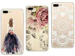 NOVAGO Novago Etui ochronne, kompatybilne z iPhone SE 2020, iPhone 7, iPhone 8 4,7 cala, 3 sztuki, elastyczne, przezroczyste i wytrzymałe, z fantazyjnym nadrukiem (wielokolorowe #8) TPUIPhone78 - Etui i futerały do telefonów - miniaturka - grafika 2