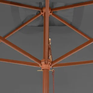vidaXL Parasol ogrodowy na drewnianym słupku, 200x300 cm, antracytowy - Parasole ogrodowe - miniaturka - grafika 2