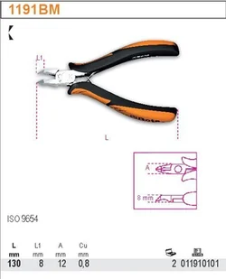 Beta SZCZYPCE TNĄCE CZOŁ.DLA ELEKTRONIK.130MM 1191BM/L - Kombinerki i obcęgi - miniaturka - grafika 2