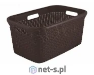 Curver Poland Sp. z o. o. KOSZ DO MAGLA 45L RATTAN BRĄZOWY - Pudła i pojemniki do przechowywania - miniaturka - grafika 3