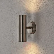 Lampy ogrodowe - Lampenwelt 2-punktowa zewnętrzna lampa ścienna Hakan stal - miniaturka - grafika 1