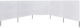 vidaXL Parawan 5-skrzydłowy z tkaniny, 600x80 cm, piaskowy biały vidaXL - Parawany - miniaturka - grafika 9