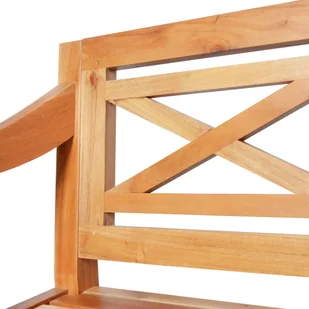 vidaXL Ławka Batavia, 136 cm, lite drewno mahoniowe, jasnobrązowa vidaXL - Ławki do przedpokoju - miniaturka - grafika 5