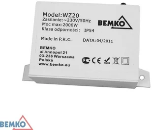 Bemko Czujnik zmierzchowy 2000W IP54/IP20 B55-CO-WZ20 B55-CO-WZ20 - Bezpieczniki elektryczne - miniaturka - grafika 2