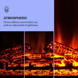 Klarstein Klarstein Studio 5 Arc kominek  elektryczny 1800 W płomienie LED grzejnik elektryczny/wentylator pilot FP6-Studio5ArcSmartB - Kominki elektryczne - miniaturka - grafika 4