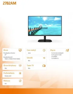 AOC 27B2AM Czarny - Monitory - miniaturka - grafika 5