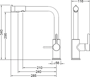 Blue Water Bateria trójdrożna Royal Czarny mat Royal czarny mat - Baterie kuchenne - miniaturka - grafika 6