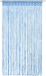vidaXL Zasłona z makramy, niebieska, 140 x 240 cm, bawełna - Zasłony - miniaturka - grafika 12