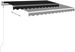 VidaXL Lumarko Ręcznie zwijana markiza ze słupkami, 3,5x2,5m, antracytowa - Markizy - miniaturka - grafika 5