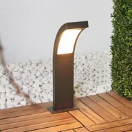 Lampy ogrodowe - LAMPENWELT.COM Juvia, szaro-grafitowa lampa cokołowa LED - miniaturka - grafika 1
