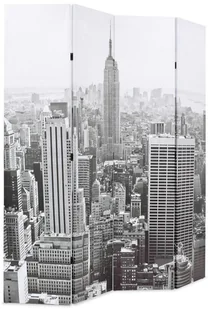 vidaXL Składany parawan, 160x180 cm, Nowy Jork za dnia, czarno-biały - Parawany - miniaturka - grafika 3